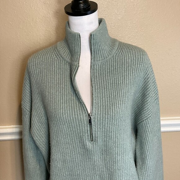 Icone Par Simons Womens Mint Sz M Sweater Ribbed Oversize Cozy Mock Turtleneck - Picture 8 of 12